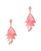 Oscar De La Renta Impatiens Pink Floral Earrings