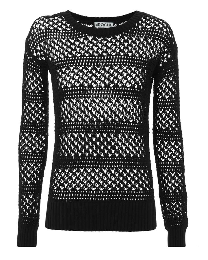 St. Roche Natalia Open Knit Sweater Black P