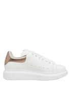 Alexander Mcqueen Oversized Leather Sneakers White/rose Gold 36.5