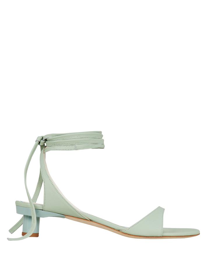 Tibi Scott Leather Sandals Sage 37.5
