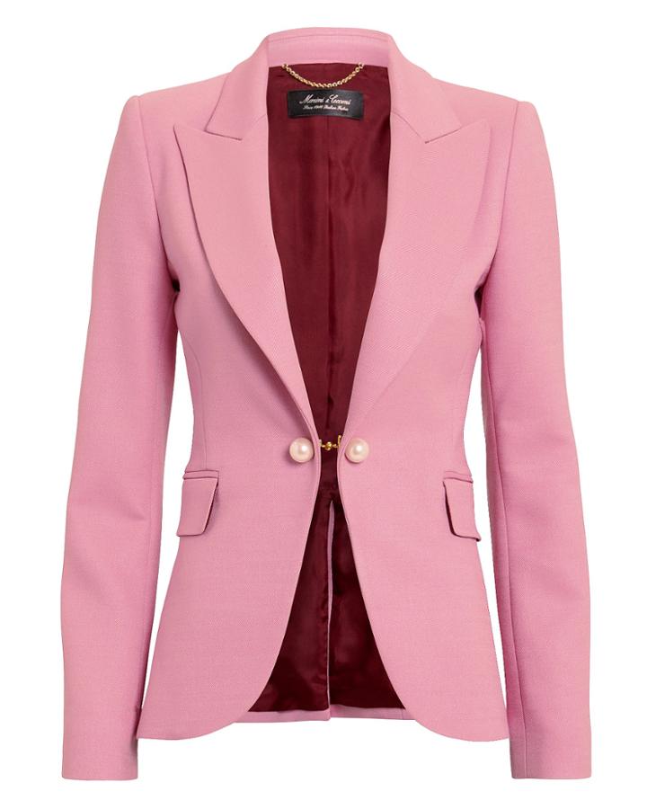Adam Lippes Double Face Pink Blazer Pink/burgundy 2