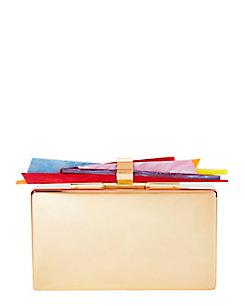 Edie Parker Wolf Chard Rainbow Clutch