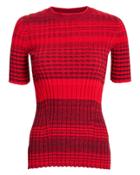 Helmut Lang Stripe Knit Top Red S