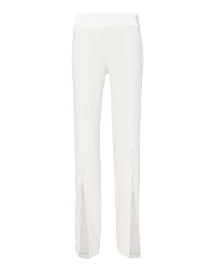 Jonathan Simkhai Crepe Slit Stretch Pants White 2