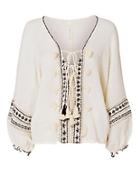 Coolchange Embroidered Lace-up Caftan