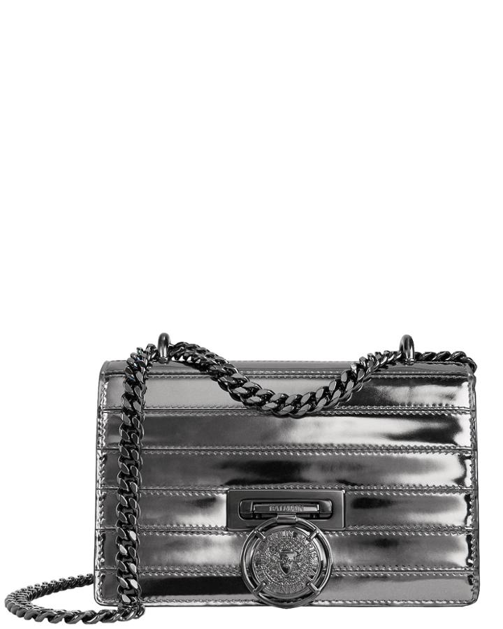 Balmain Bbox 20 Mirror-effect Bag Metallic Leather 1size