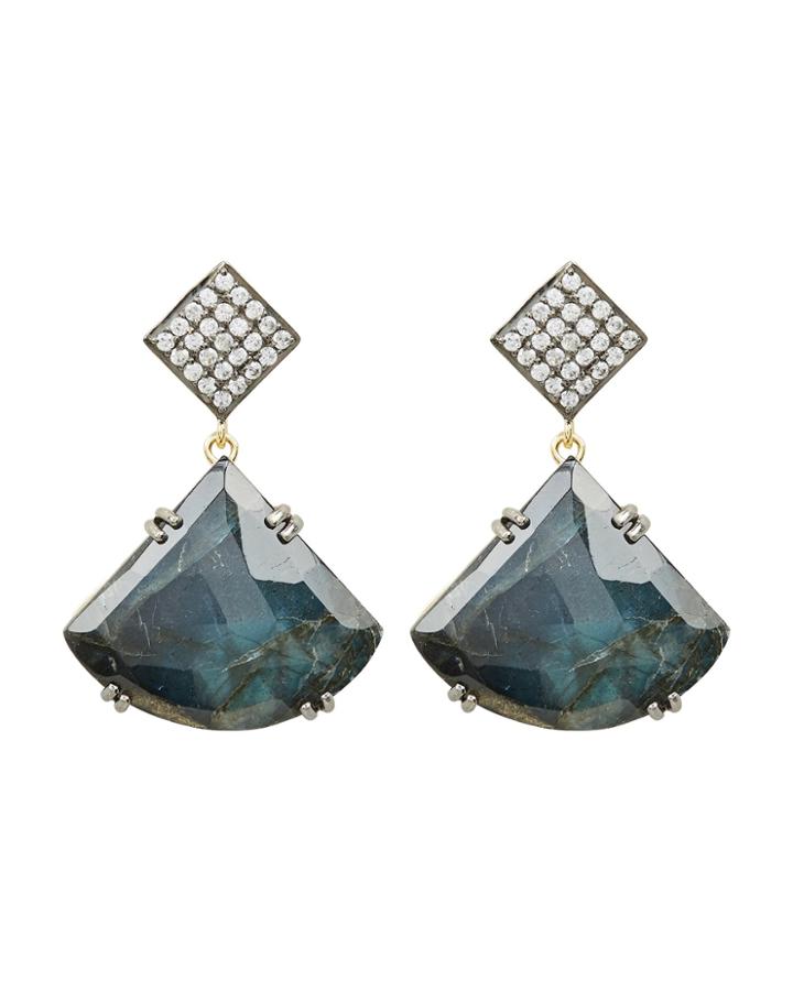 Ela Rae Jewelry Ela Rae Drop Pendant Earrings Blue/crystal 1size