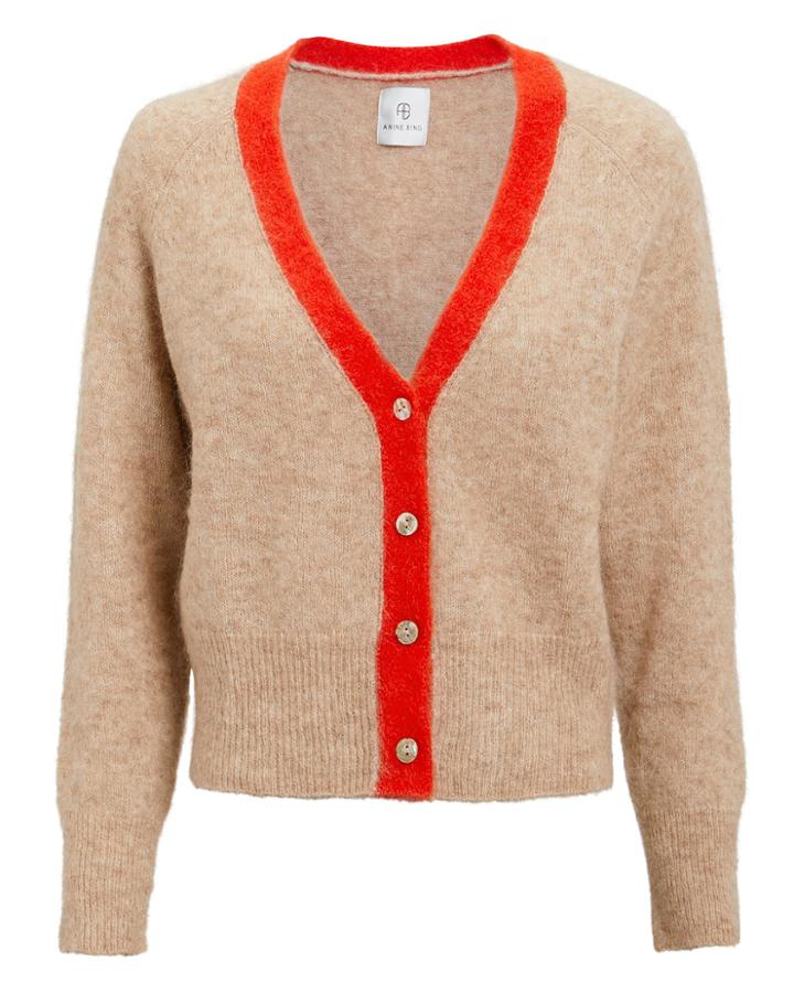 Anine Bing Mason Cardigan Beige/red P