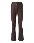 Intermix Rag & Bone Red Crop Flare Leather Pants Red 24