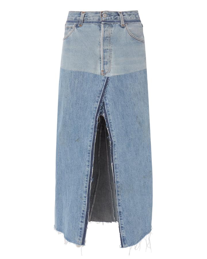 Re/done Seamed Midi Skirt