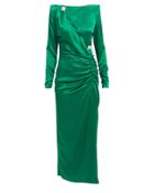 Alessandra Rich Cutout Ruched Dress Green 42