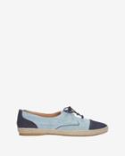Tabitha Simmons Dolly Two Tone Denim Lace Up Flat Espadrille