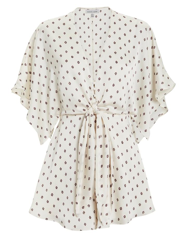 Shona Joy Luciana Frilled Romper Ivory/ikat Print 10