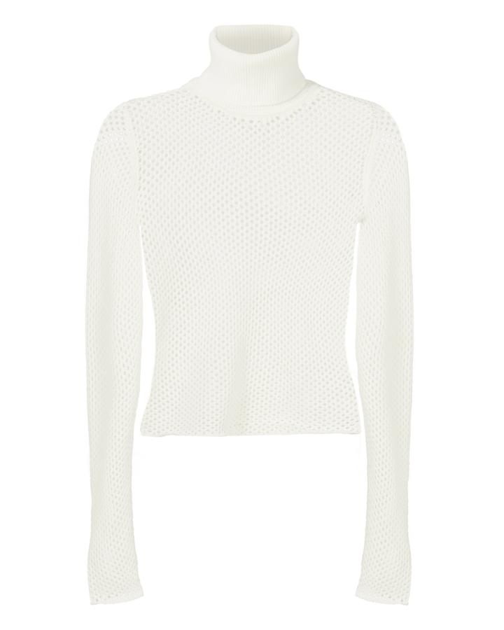 Alc A.l.c. Jones Open Knit Cropped Sweater White P