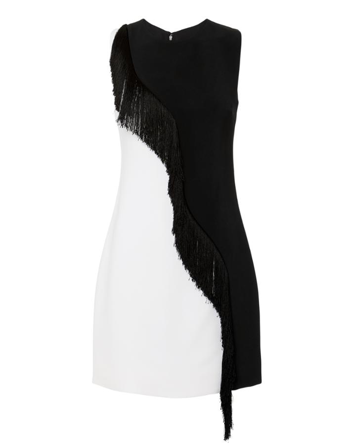 Cushnie Et Ochs Nisa Two-tone Mini Dress Blk/wht Zero