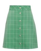 Sara Battaglia Green Wide Check Mini Skirt Green/white 42