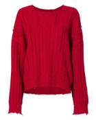 Rta Emmet Distressed Cherry Red Sweater Red-drk S