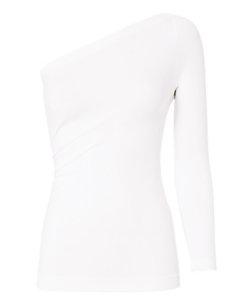 Helmut Lang White One Shoulder Top