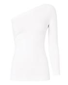 Helmut Lang White One Shoulder Top