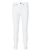 Rag & Bone White Leather Slit Hem Capri Jeans