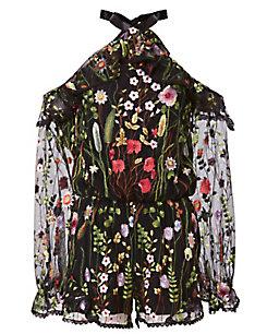 Alexis Brenna Cold Shoulder Floral Romper