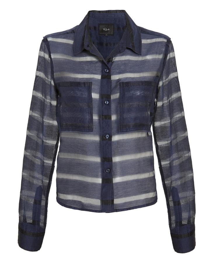 Rails Cameron Sheer Panel Blouse Navy P