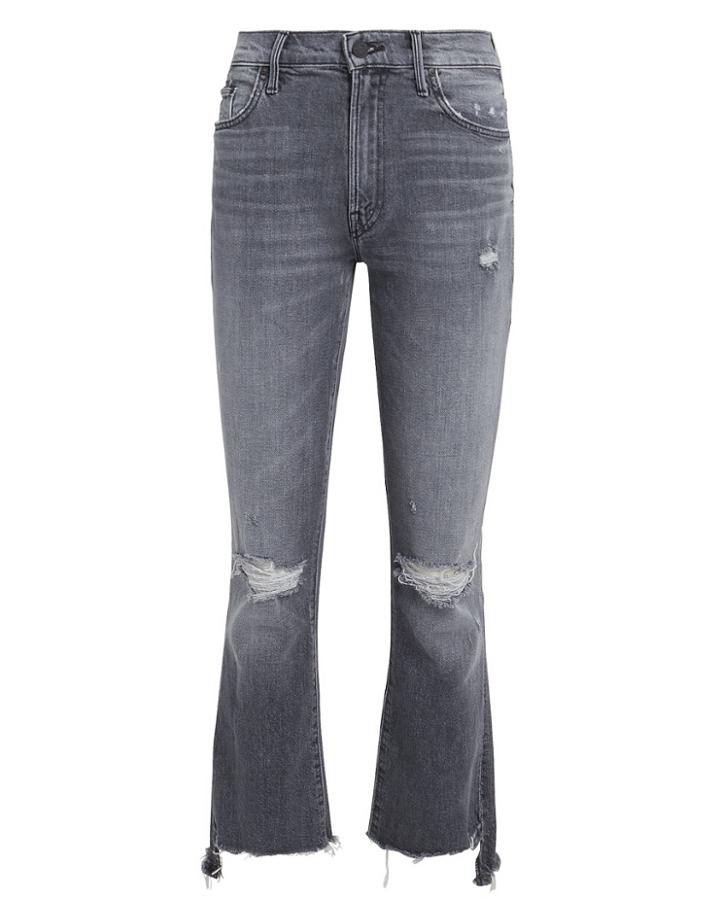Mother Insider Crop Chew Step Pedal To The Medal Jeans Dark Grey Denim 26