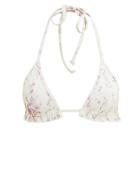 Love Shack Fancy Loveshackfancy Riviera Ruffle Bikini Top White/floral M