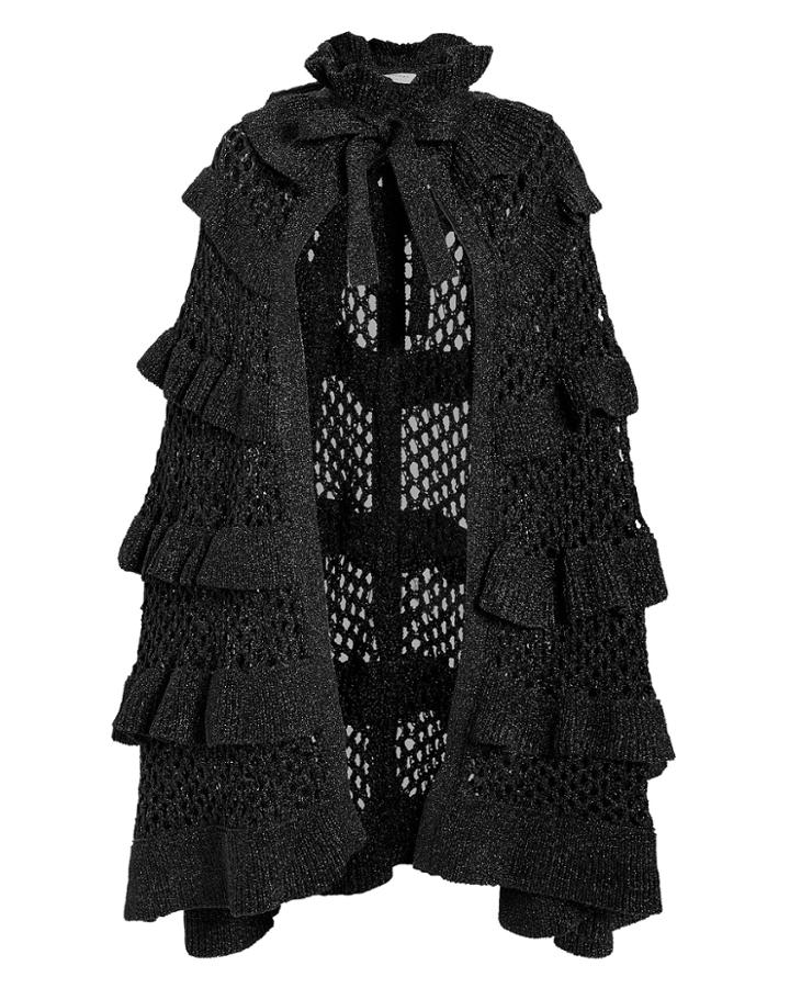 Philosophy Di L.serafini Philosophy Di Lorenzo Serafini Lurex Ruffle Cape Black 38