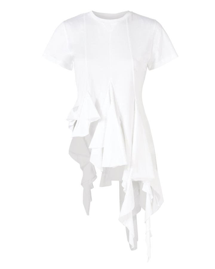 Marques Almeida Marques' Almeida Distressed Hem Cotton T-shirt White P