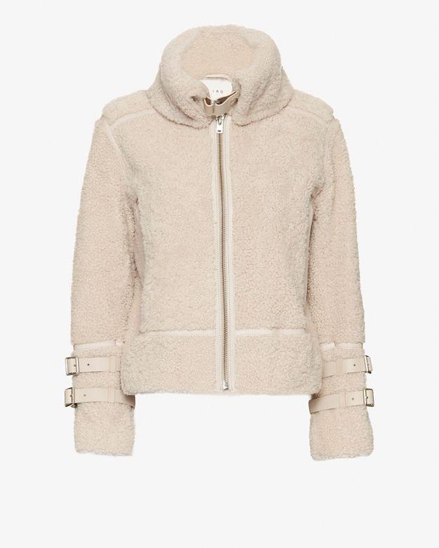 Iro Kerry Leather Trim Shearling Jacket