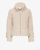 Iro Kerry Leather Trim Shearling Jacket