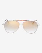 Valentino Brow Bar Mirrored Aviator Sunglasses