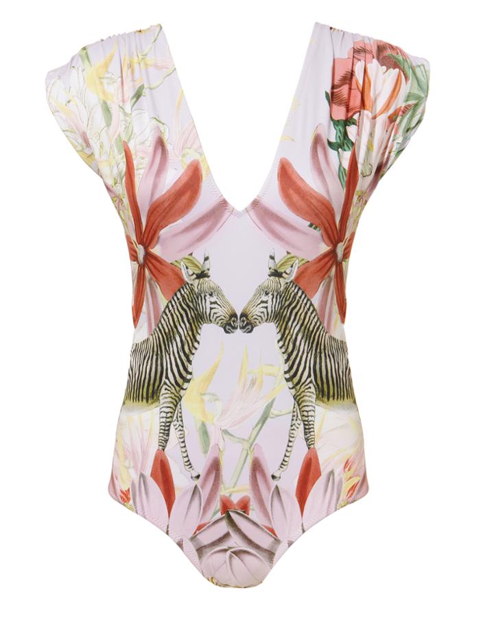 Carolina K Liset Zebra Print One Piece Multi M