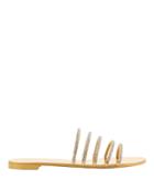 Giuseppe Zanotti Strappy Crystal-embellished Slide Sandals Metallic 36.5