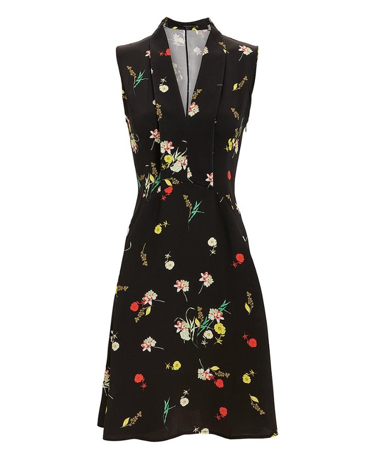 Derek Lam Floral Mini Dress Black 34