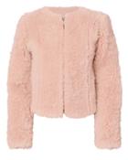 Exclusive For Intermix Letzia Pink Shearling Cropped Coat Pink P