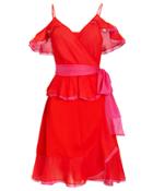 Diane Von Furstenberg Karla Flamenco Crepe Dress Pink/magenta S