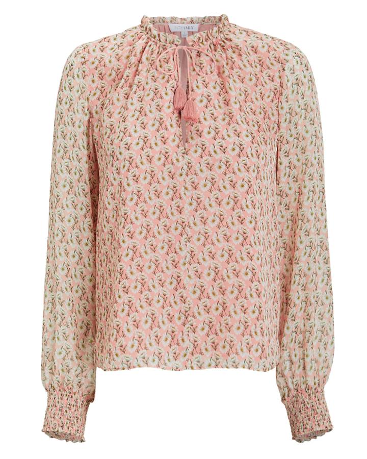 Exclusive For Intermix Intermix Naomi Silk Chiffon Floral Blouse Pink/floral P