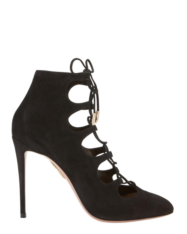 Aquazurra Aquazzura Flirt Lace-up Booties Black 36.5