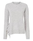 Derek Lam 10 Crosby Ruffle Detail Asymmetrical Hem Sweater Grey P