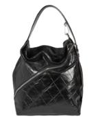 Proenza Schouler Asymmetrical Zip Embossed Hobo Bag Black 1size