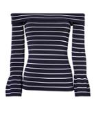 Exclusive For Intermix Kelly Off Shoulder Striped Knit Top