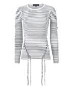 Tabula Rasa Lace-up Stripe Pullover Sweater Stripe S