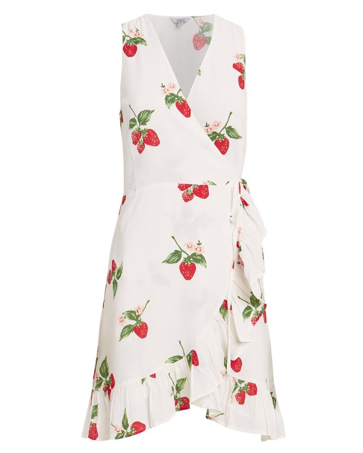 Rails Madison Strawberry Wrap Dress White/strawberry Print P