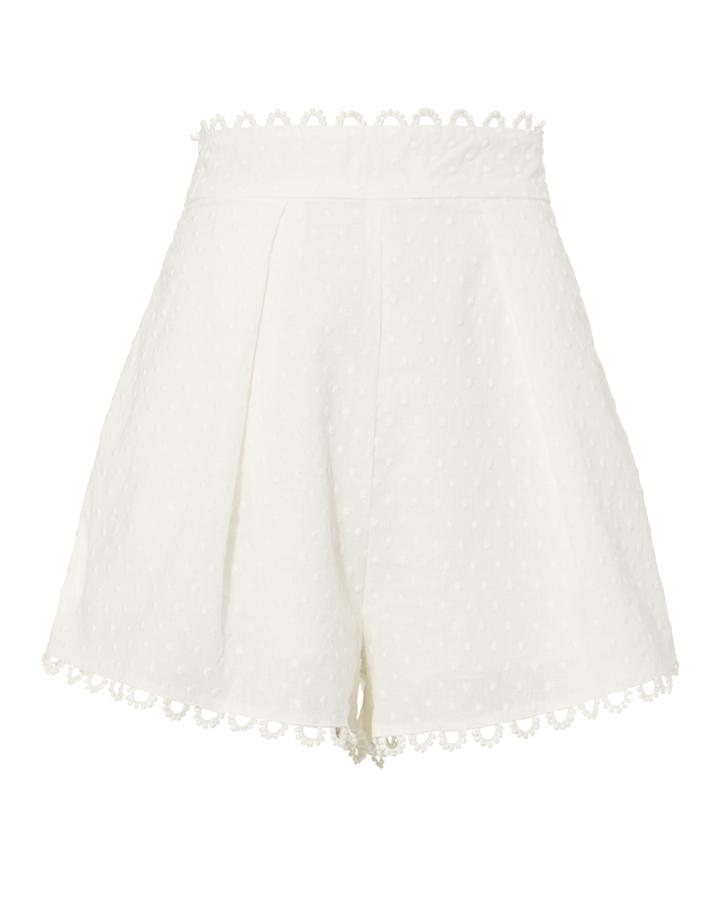 Zimmermann Melody High Waist Shorts Ivory Zero