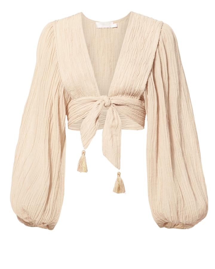 Zimmermann Bayou Tie Front Top Blush Zero