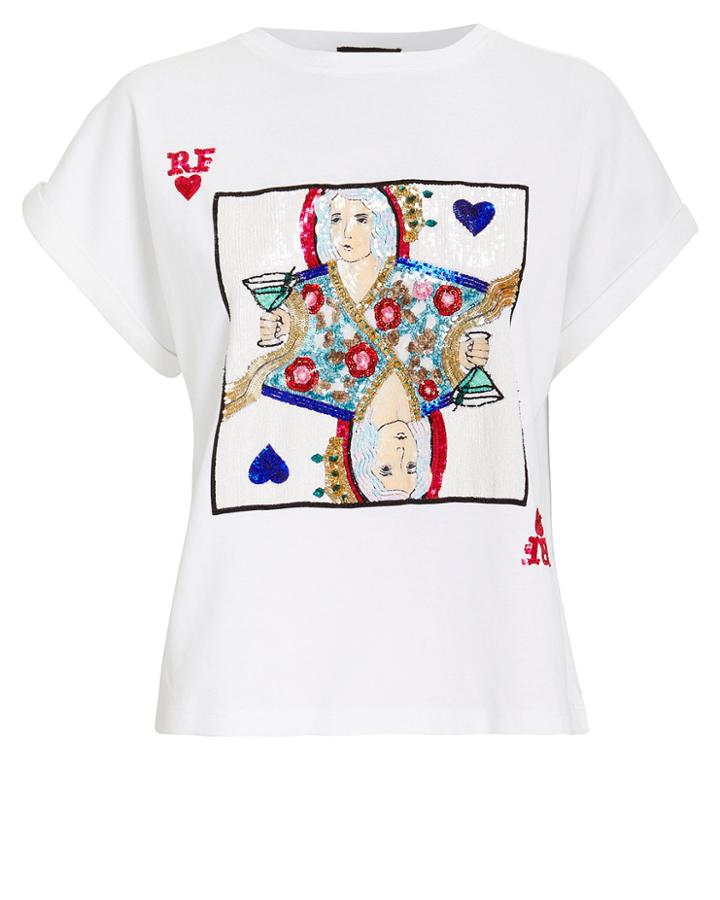 Retrofte Arizona Playing Card Crew Neck Top White M