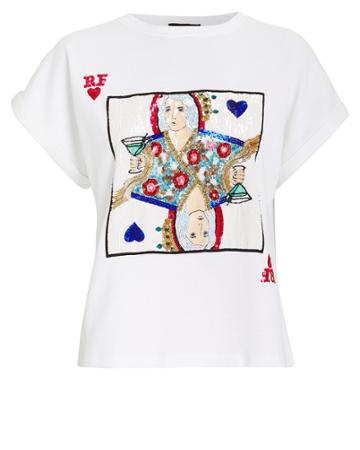 Retrofte Arizona Playing Card Crew Neck Top White M