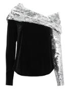 Monse Sequin Twist Top Black/silver 2